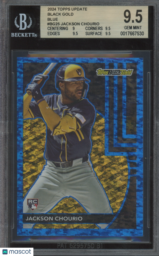 2024 Topps Update Black Gold Blue Jackson Chourio #BG25 BGS 9.5