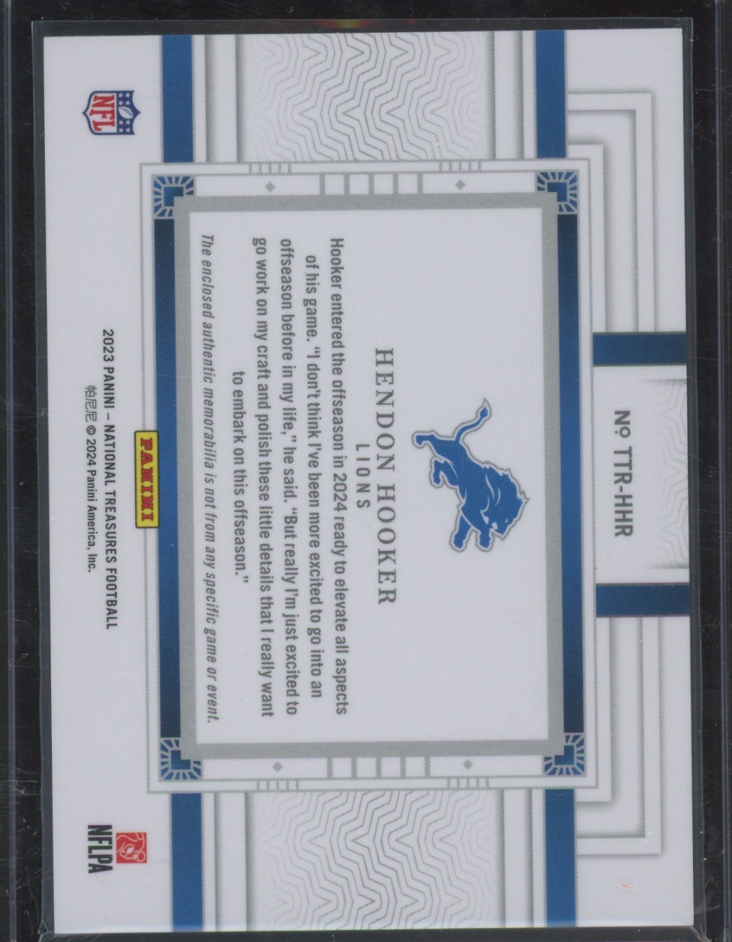 2023 National Treasures Hendon Hooker #TTR-HHR Tremendous Treasures 18/25