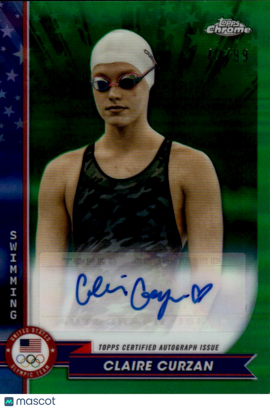 2024 Topps Chrome U.S. Olympic & Paralympic Team Hopefuls Claire Curzan #43/99 Green