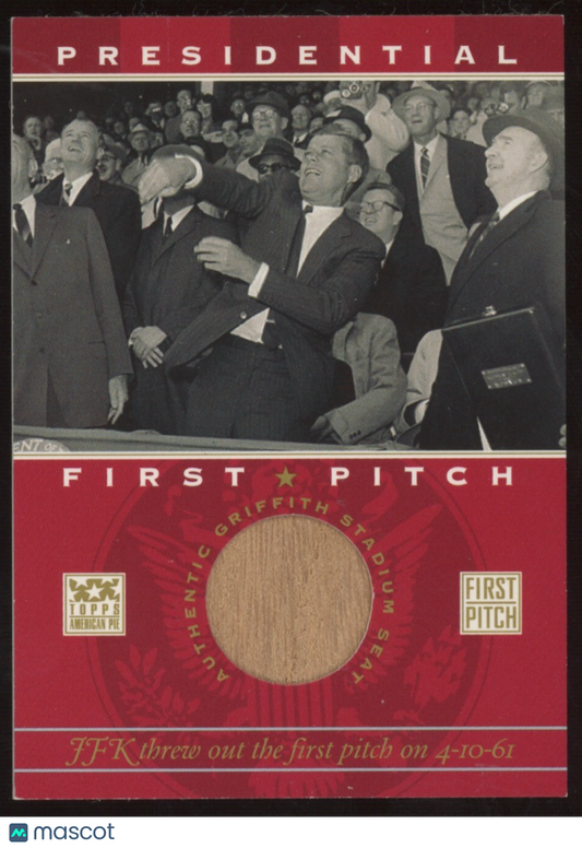 2002 Topps American Pie John F. Kennedy Presidential First Pitch Seat Relics