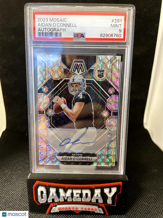 2023 Panini Mosaic Aidan O'Connell Autograph Rookie Prizm PSA 9