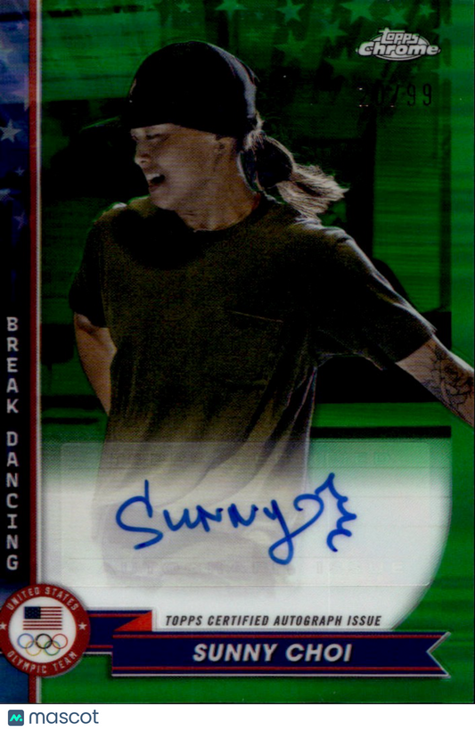 2021 Topps Chrome Olympics Sunny Choi #AU-SC Green 20/99