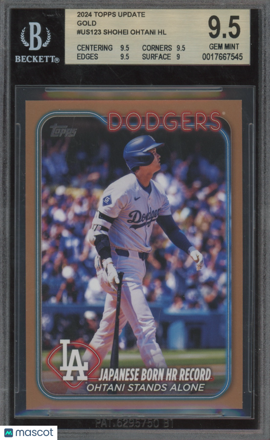 2024 Topps Update Gold Shohei Ohtani #US123 BGS 9.5