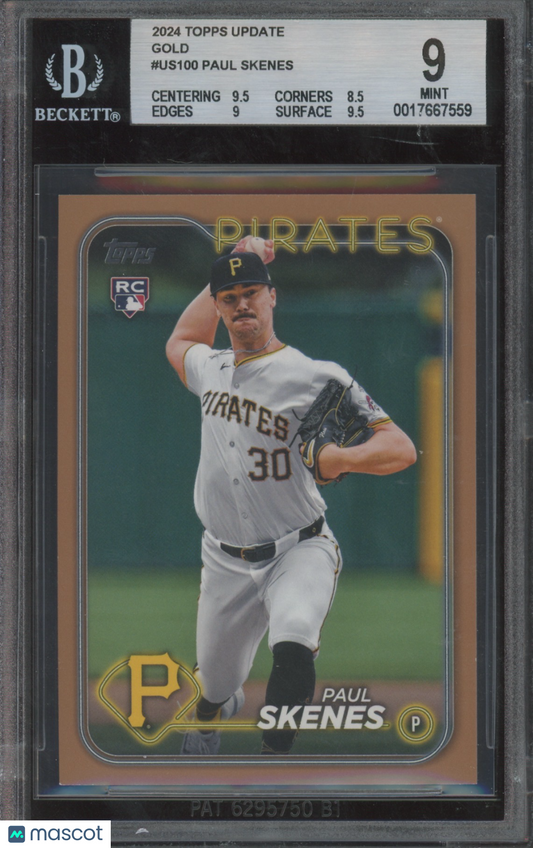 2024 Topps Update Gold Paul Skenes #US100 BGS 9