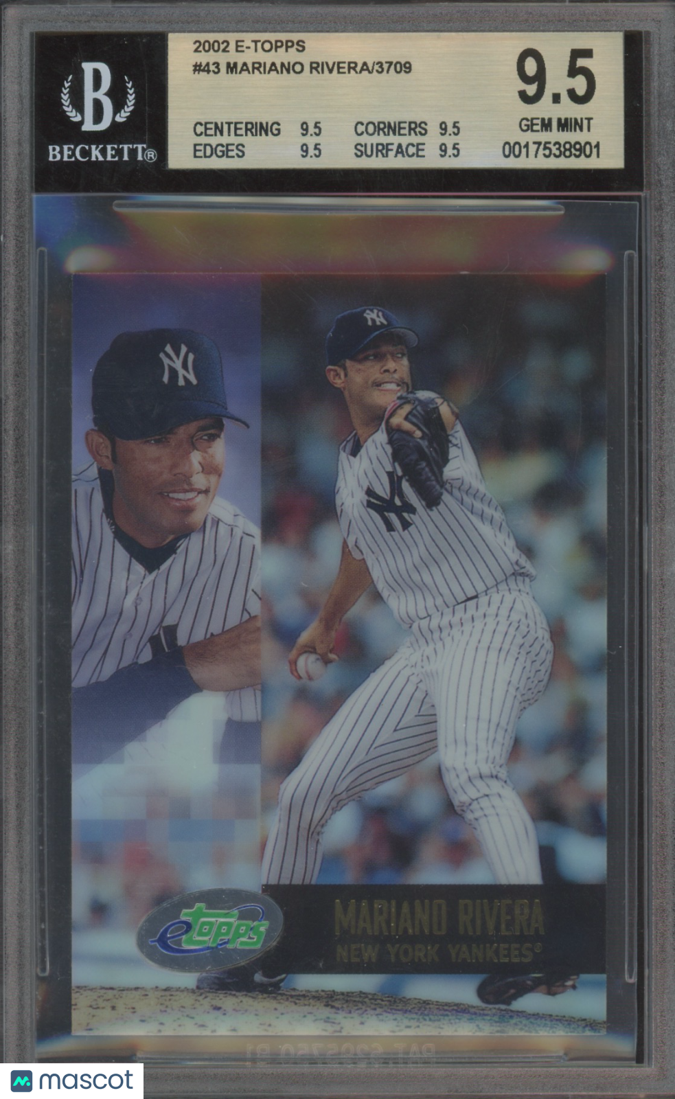 2002 eTopps Mariano Rivera #43 /3709 BGS 9.5