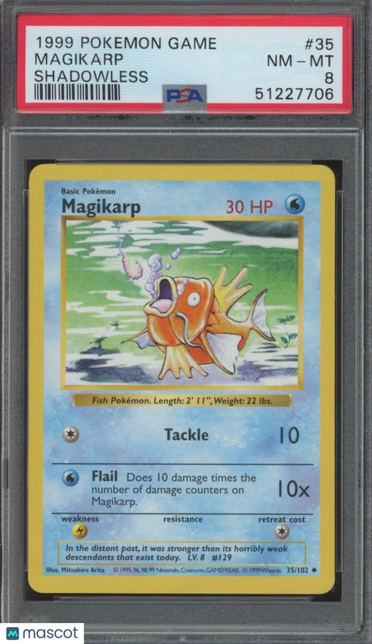 PokéMon TCG Magikarp #35 Shadowless PSA 8