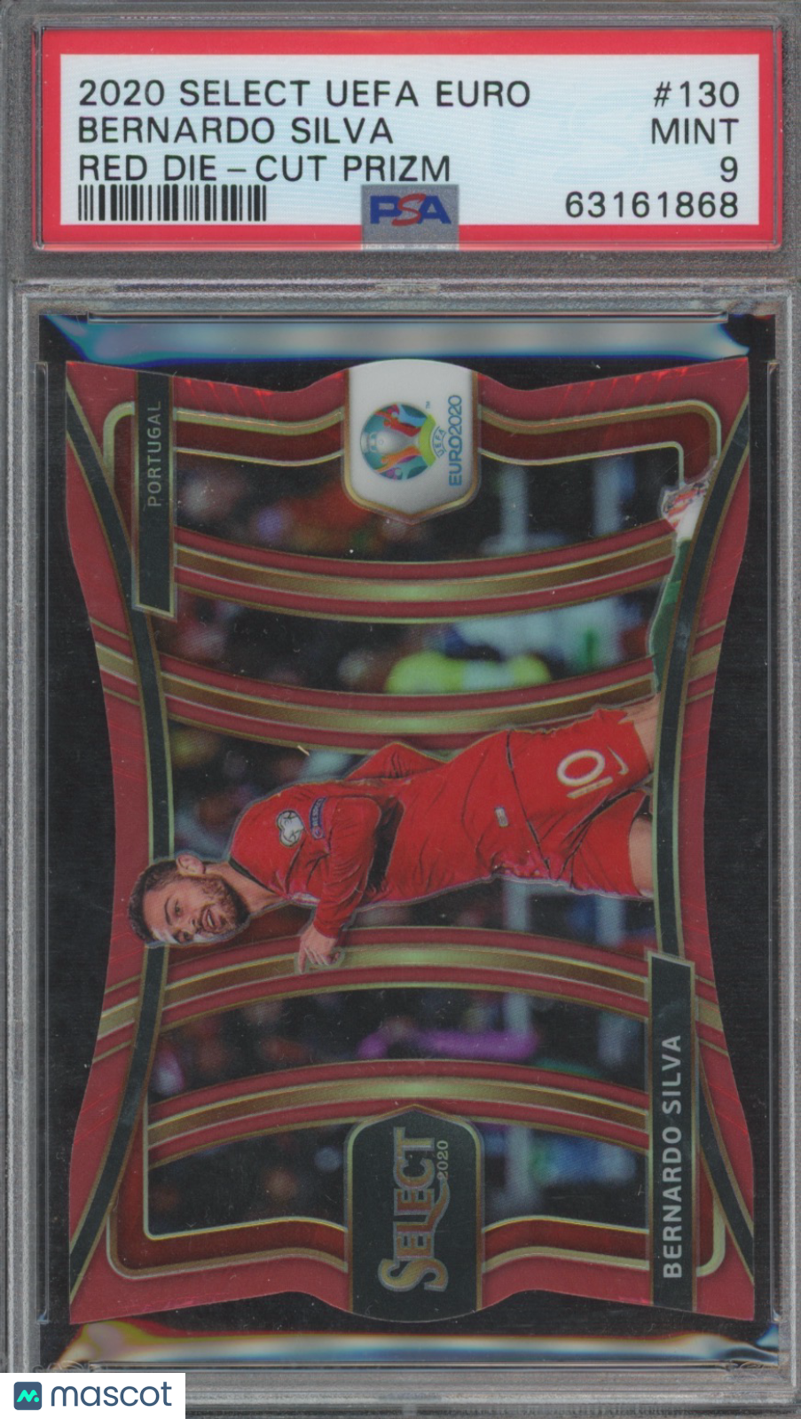 2020 Panini Select UEFA Euro Bernardo Silva #130 Red Die Cut Prizm PSA 9