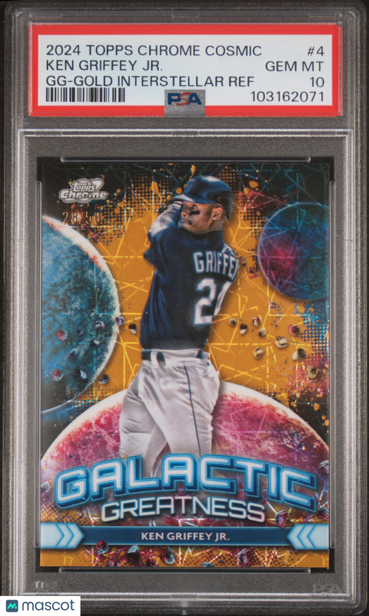 2024 Topps Chrome Cosmic Ken Griffey JR. Galactic Greatness Gold /50 PSA 10