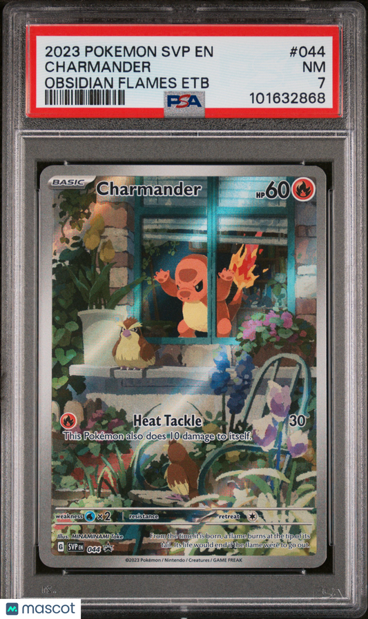 PokéMon TCG Charmander #044 Obsidian Flames Etb PSA 7