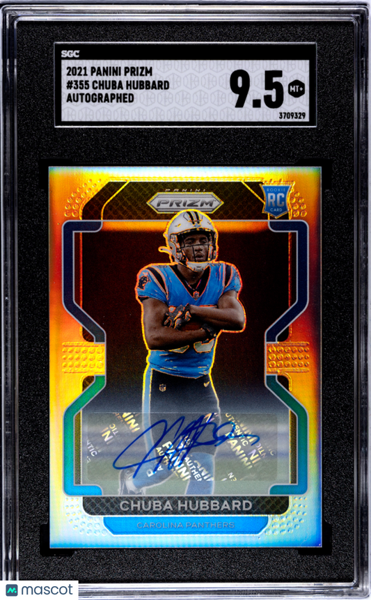 2021 Panini Prizm Chuba Hubbard #355 Autograph SGC 9.5