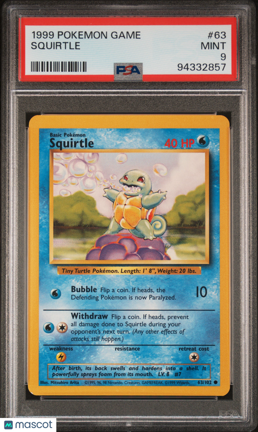 PokéMon TCG Squirtle #63 PSA 9