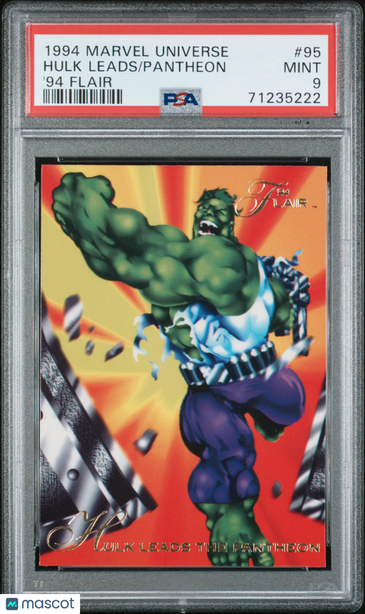 1994 Marvel Universe '94 Flair Pantheon Hulk Leads #95 PSA 9