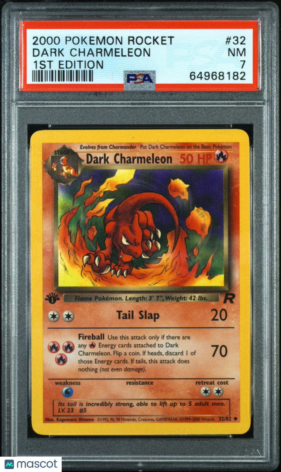 PokéMon TCG Dark Charmeleon #32 1ST Edition PSA 7