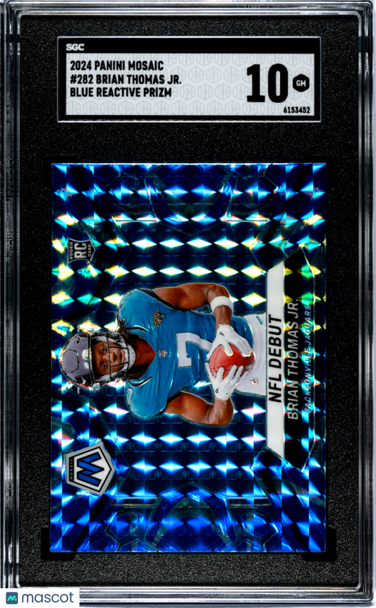 2024 Panini Mosaic Brian Thomas JR. #282 Blue Reactive Prizm SGC 10